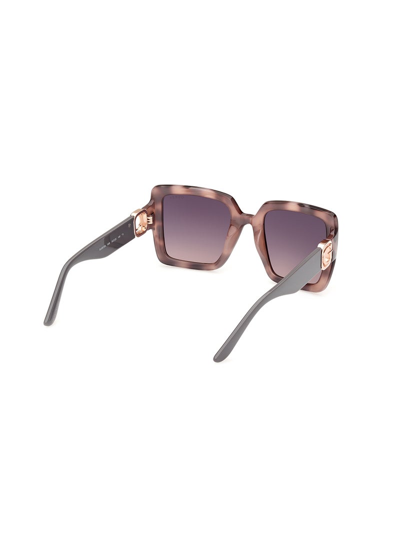 GUESS نظارات شمسية مربعة الشكل للنساء مع حماية من الأشعة فوق البنفسجية - GU0010355B52 - حجم العدسة: 52 مم - هافانا ملون - Image 5